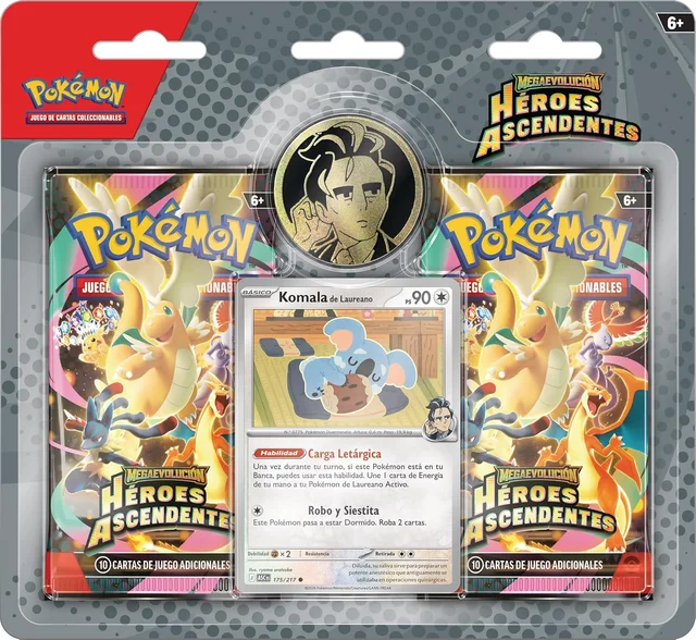 Blister de 2 sobres Heroes Ascendentes Komala Pokemon TCG